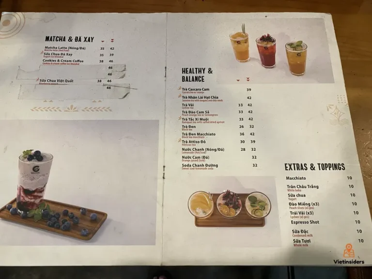 Gaia cafe menu 768x576