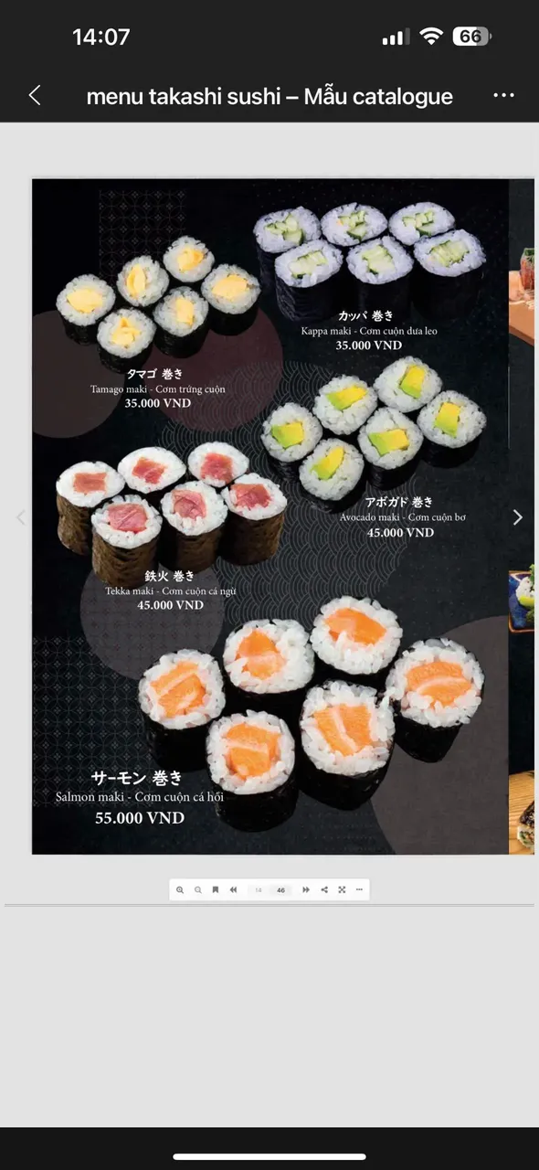 Takashi Sushi Binh Chanh menu 10