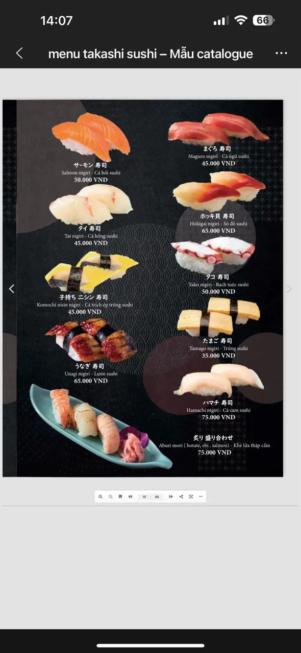 Takashi Sushi Binh Chanh menu 11