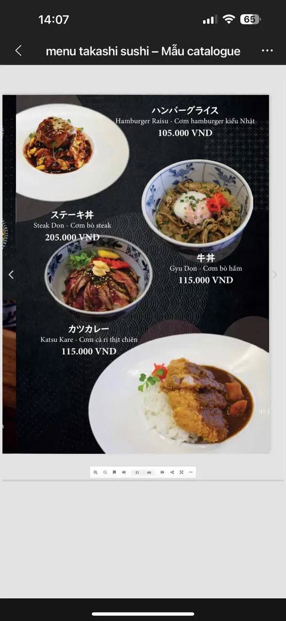 Takashi Sushi Binh Chanh menu 16