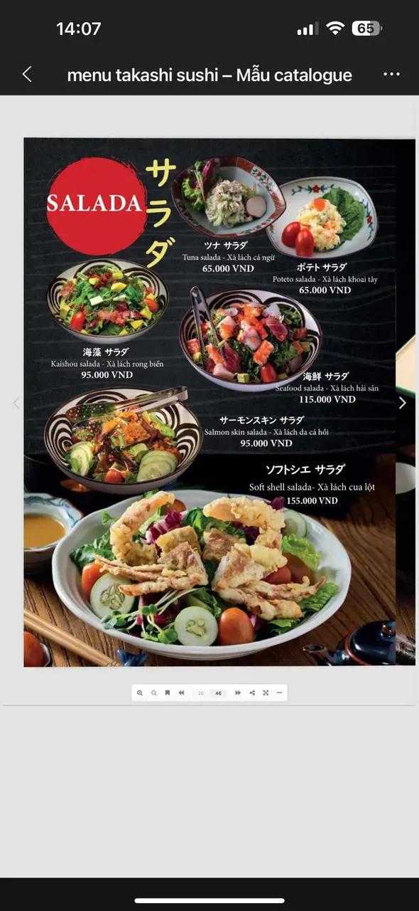 Takashi Sushi Binh Chanh menu 18