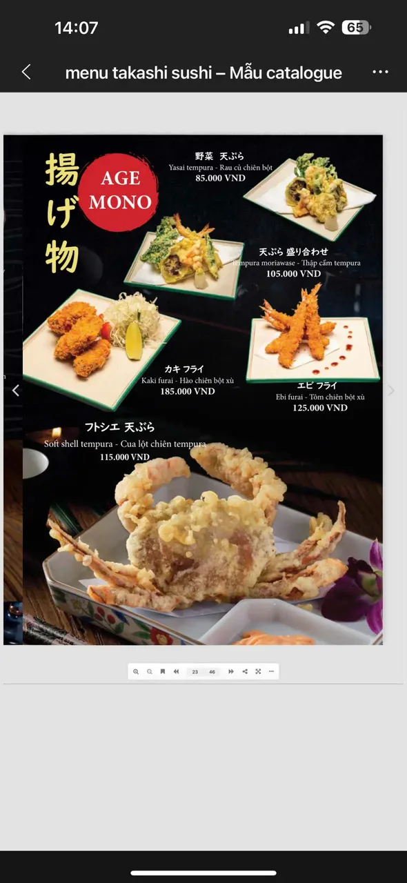 Takashi Sushi Binh Chanh menu 21