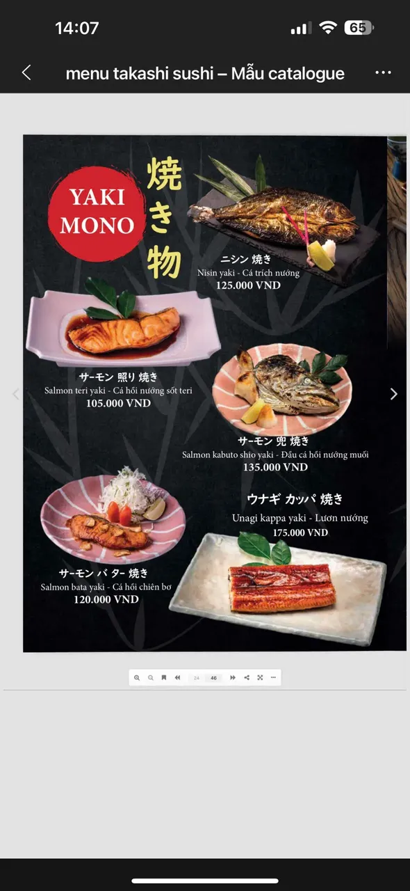 Takashi Sushi Binh Chanh menu 22
