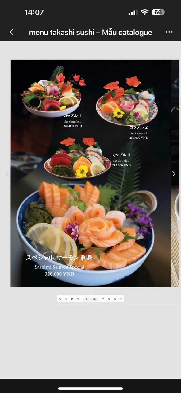Takashi Sushi Binh Chanh menu 3