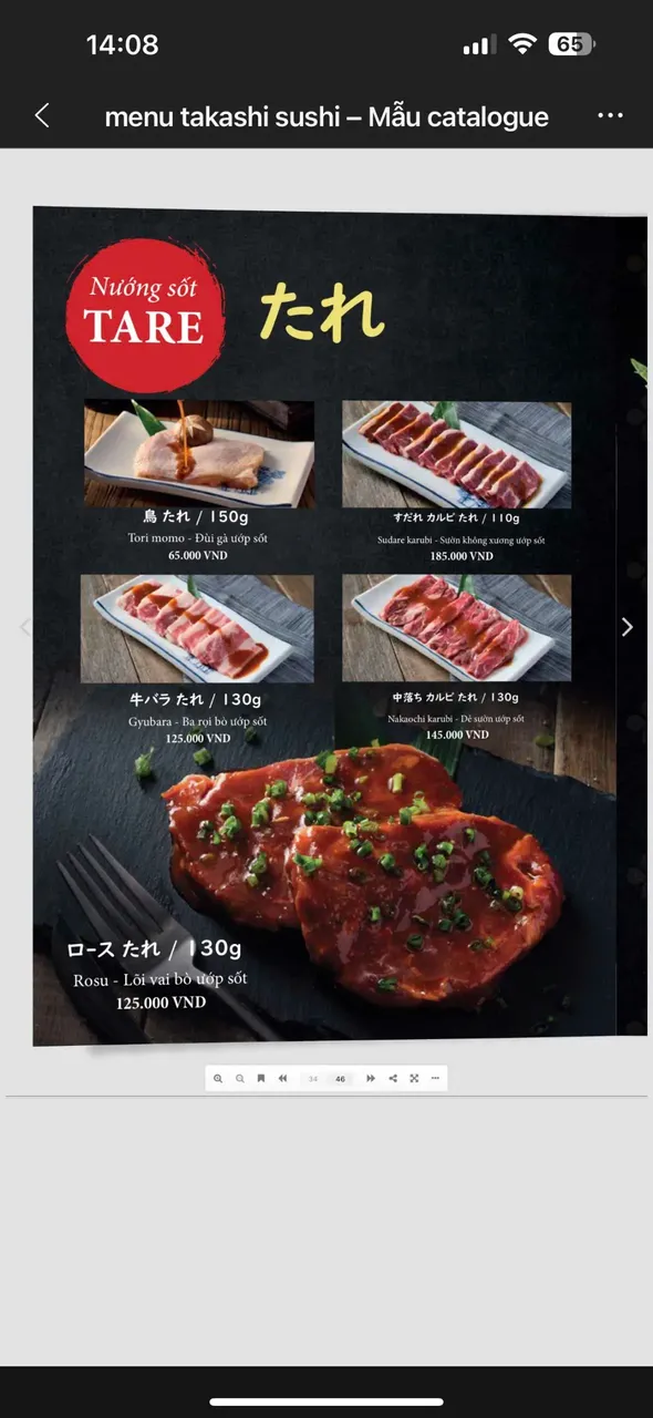 Takashi Sushi Binh Chanh menu 33