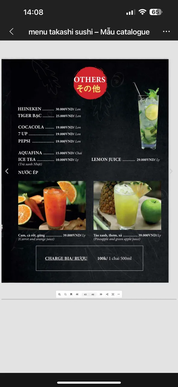 Takashi Sushi Binh Chanh menu 39