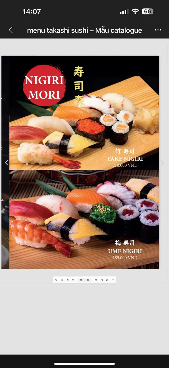 Takashi Sushi Binh Chanh menu 5