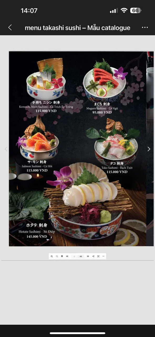 Takashi Sushi Binh Chanh menu 6
