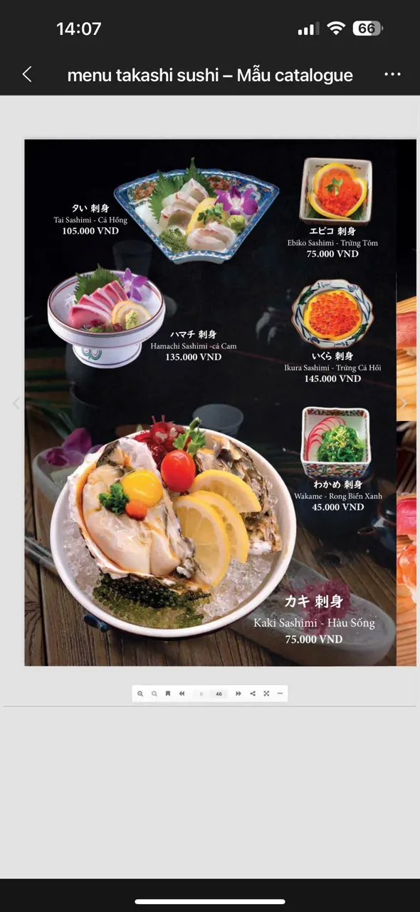 Takashi Sushi Binh Chanh menu 7