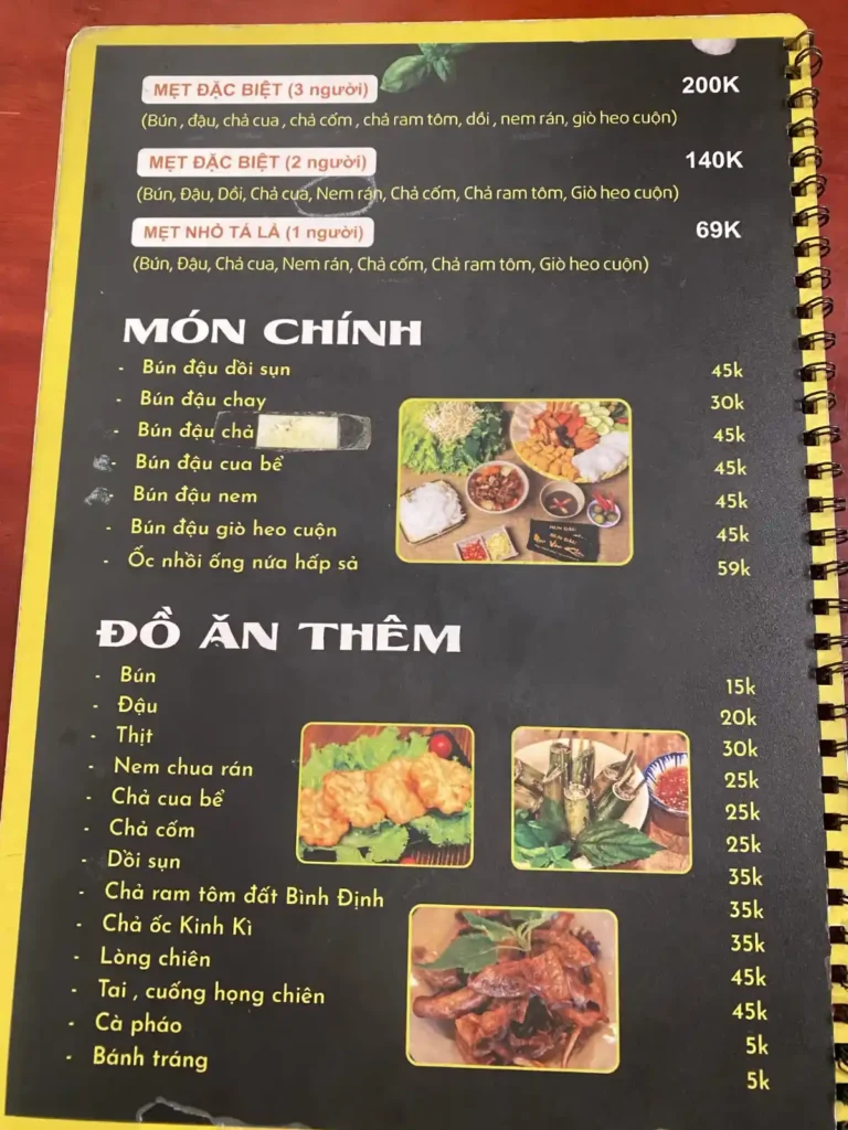Bun dau Mac Van Khoa QL13 Binh Thanh TPHCM menu 2 768x1024