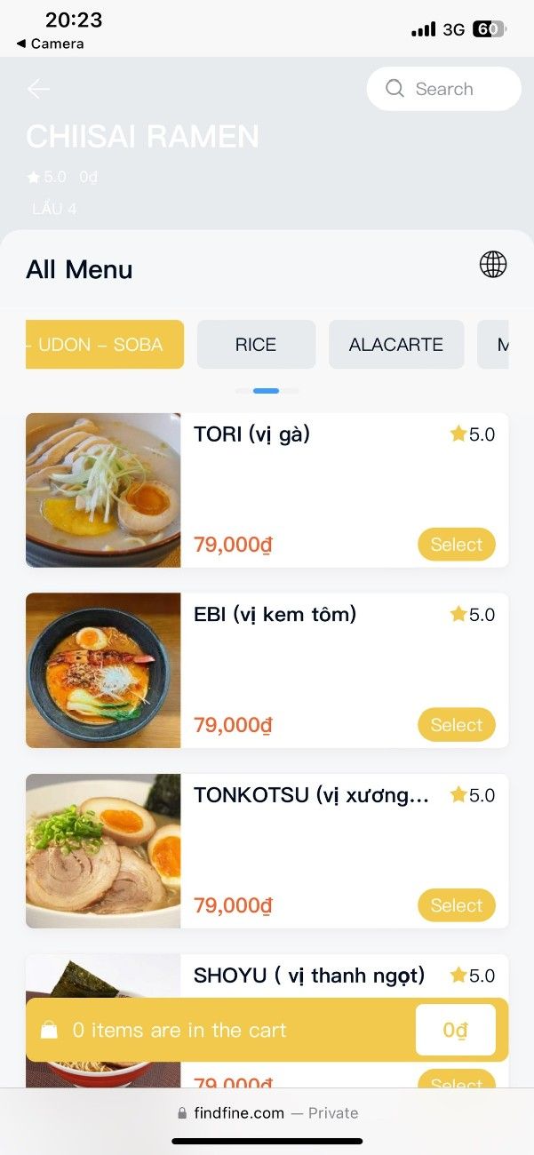 Chiisai Ramen Menu 1