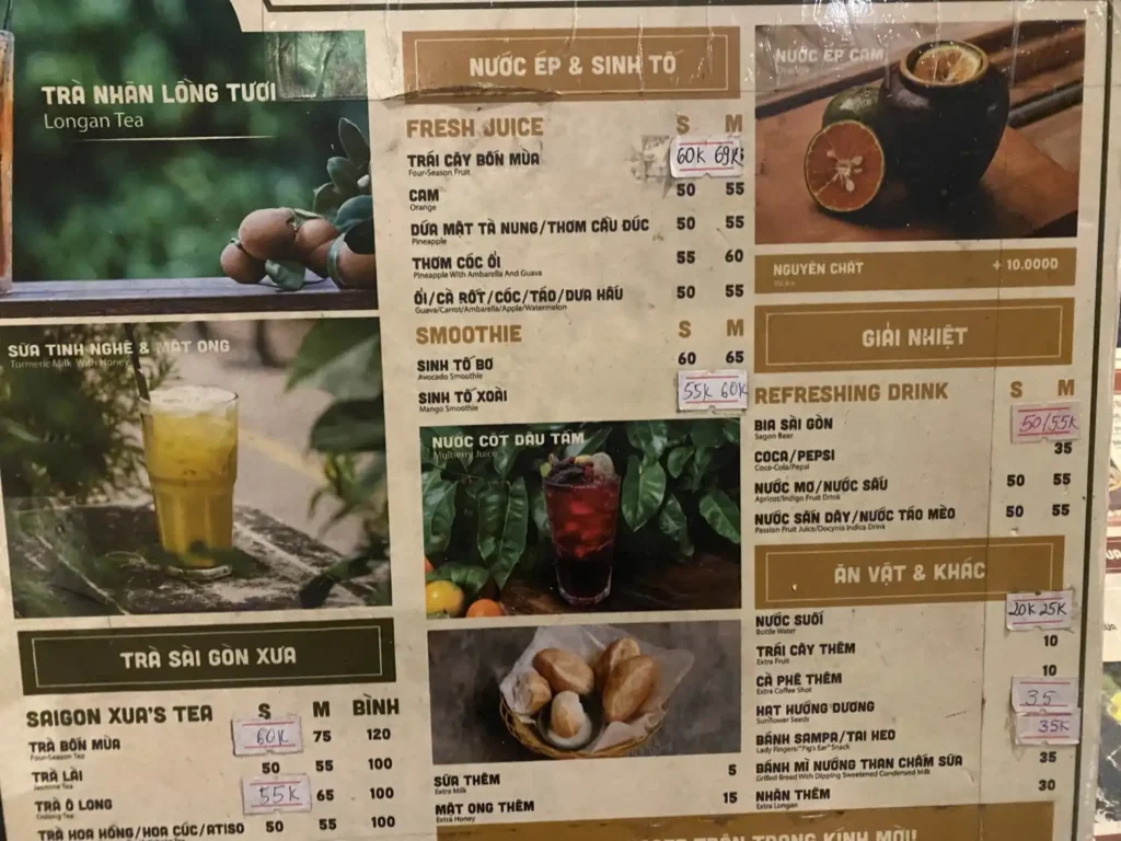 Tiem Ca Phe Sai Gon Xua Tran Phu Quan 5 menu 5 1024x768
