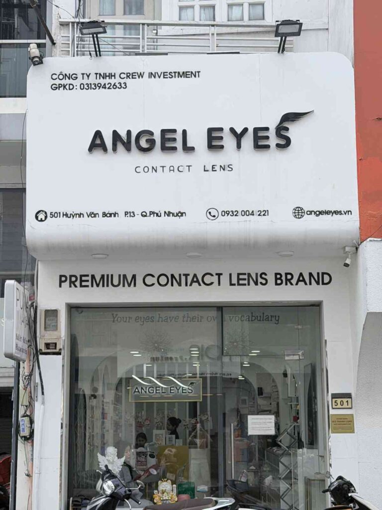 Bảng hiệu Angel Eyes Contact Lens Huỳnh Văn Bánh