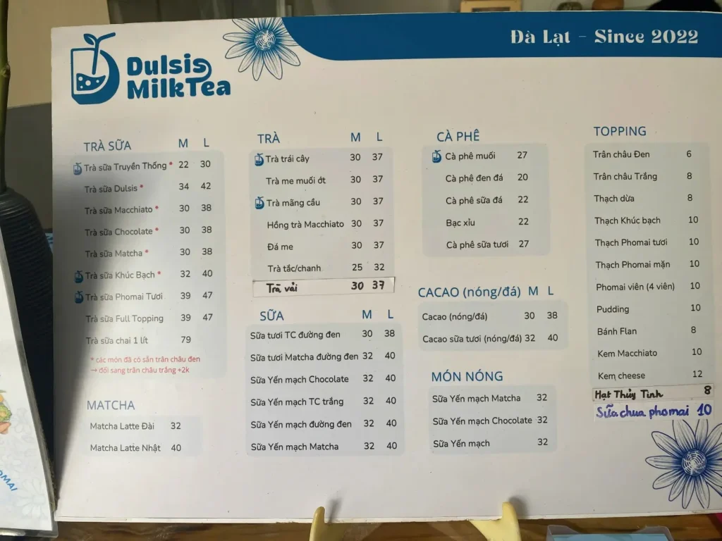 Menu Dulsis Milk Tea