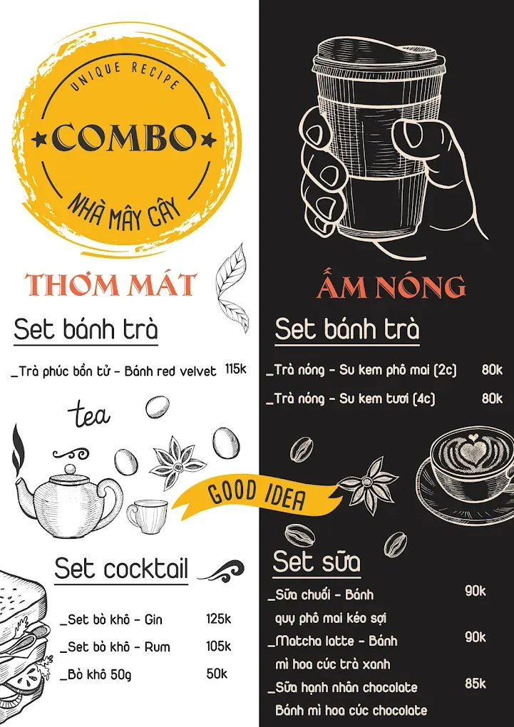 Tiem ca phe banh Nha May Cay menu 3 1